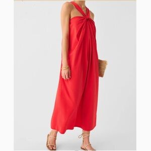 Faherty Vibrant Red Midi Dress